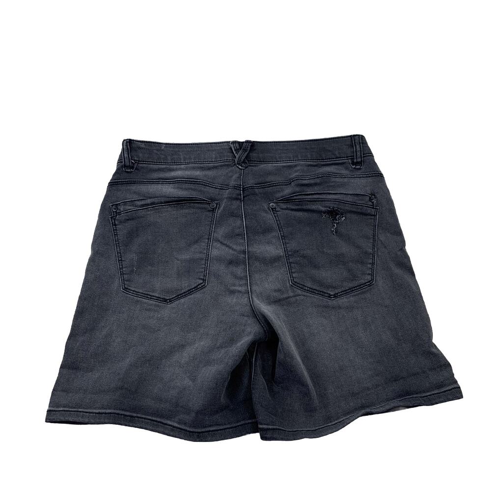 Mac And Me Jean Shorts Women Size 6 Black Wash Ladies Stretch Denim 6" In 47-16